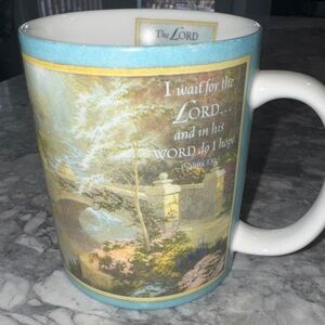 The Lord Inspirational Ceramic Mug in Blue Tomas Kinkade motif